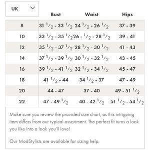 Modcloth Uk Size Chart